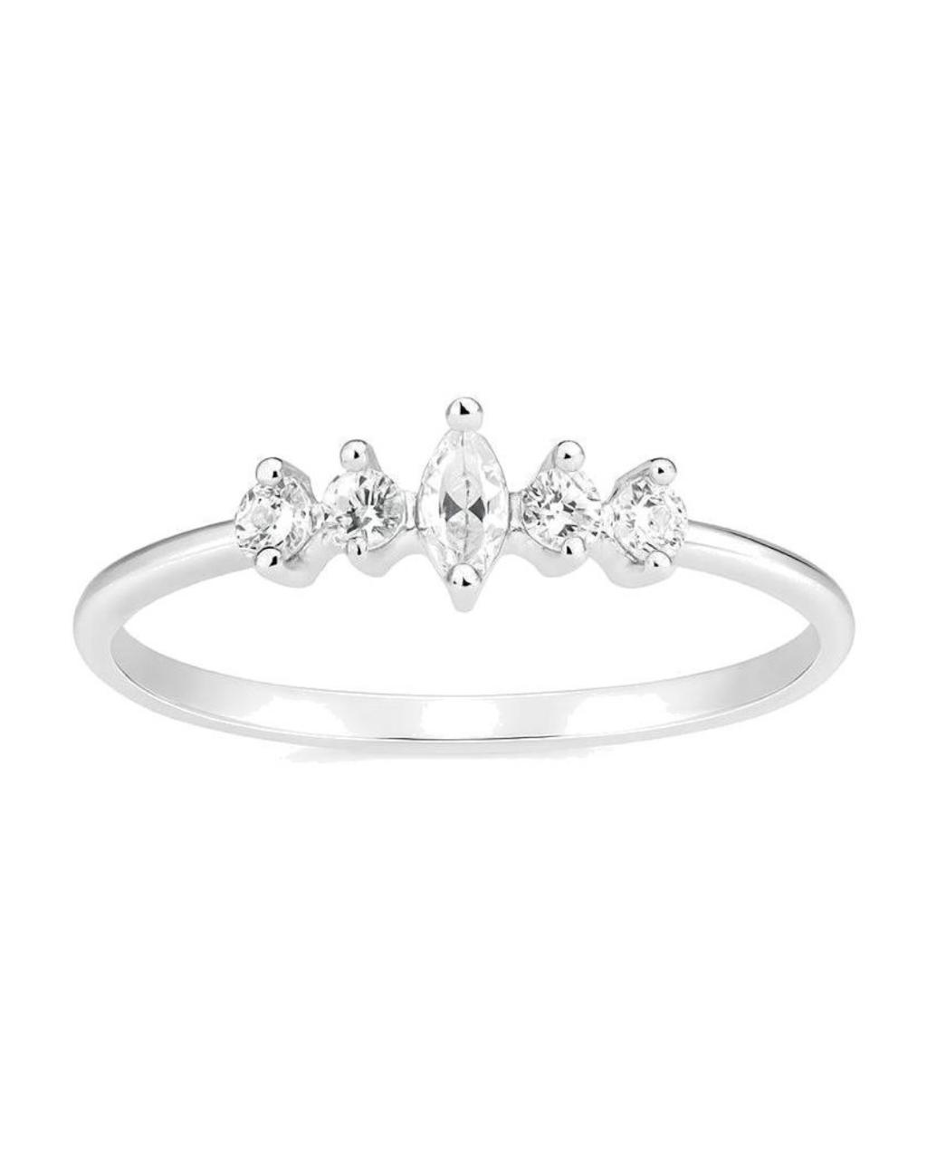 Anel em Cinco Zircônias