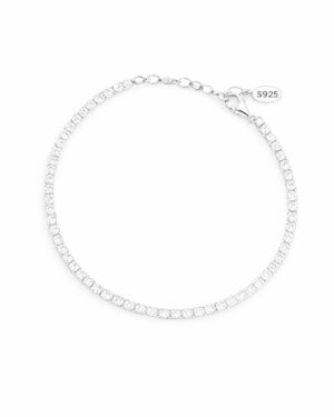 Pulseira Riviera Zircônias Oval Branca