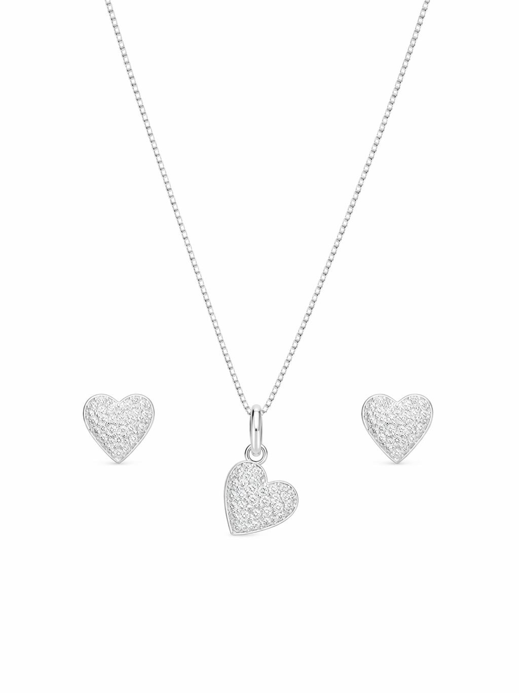 Conjunto Coração Pendurado Cravejado