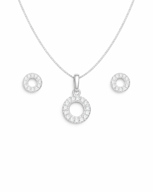 Conjunto Circulo Cravejado Zircônias