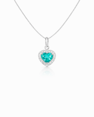 Colar Coração Turmalina Cravejado