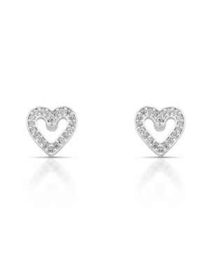 Brinco Coração Vazado Cravejado