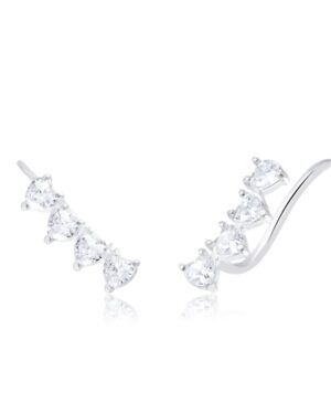 Brinco Quatro Corações Zircônias