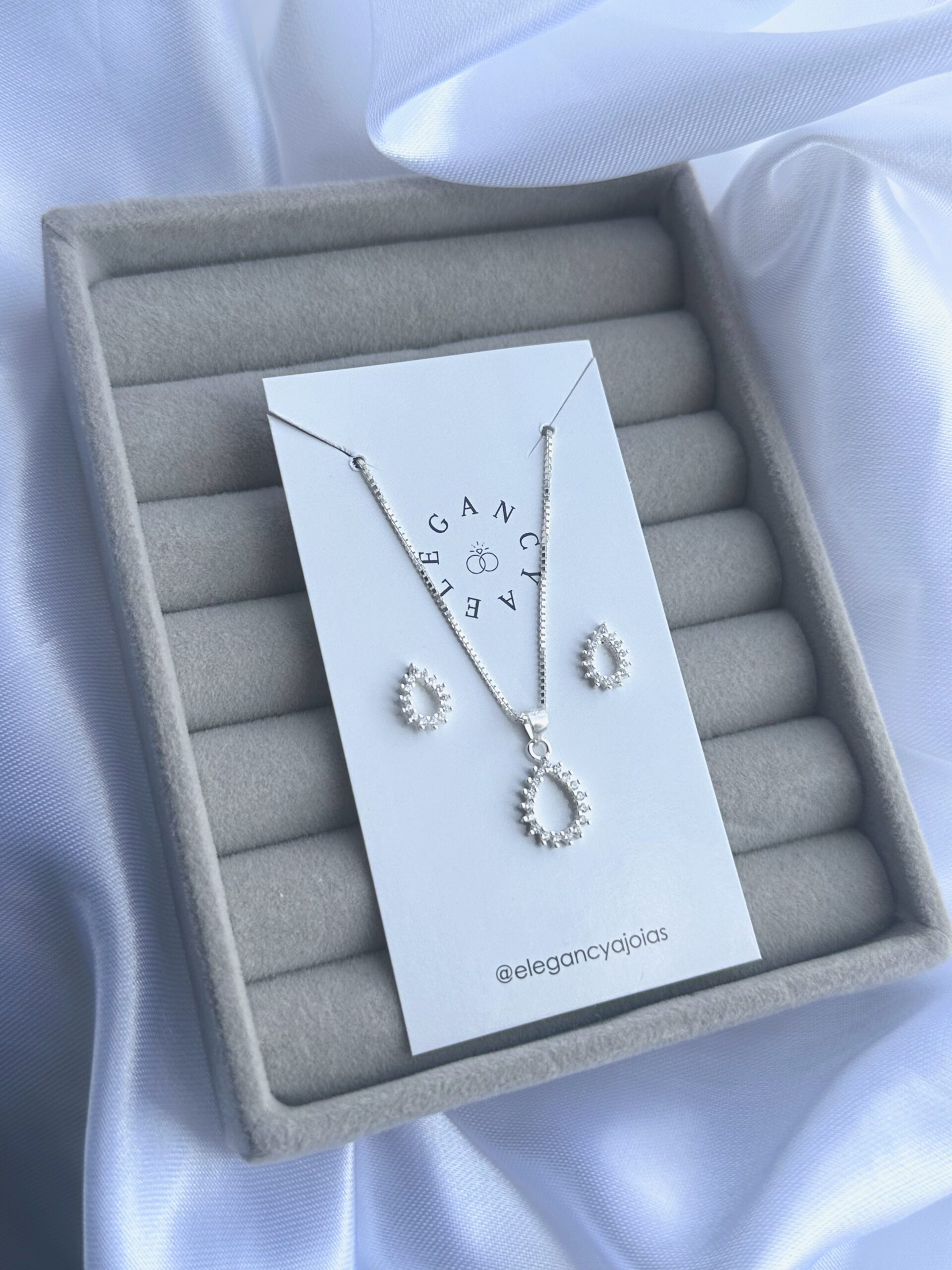 Conjunto Gota Cravejado Zircônias - Imagem 2