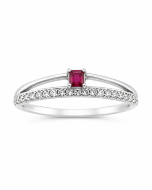 Anel Dois Aros Zircônia Rosa