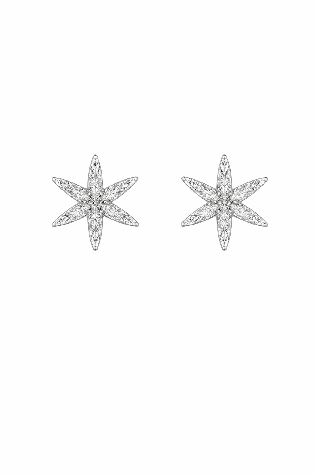 Brinco Prata Folhas 8mm